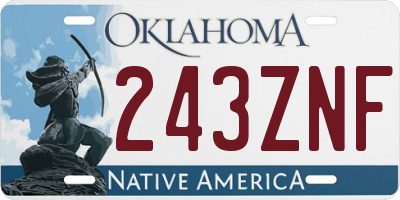 OK license plate 243ZNF