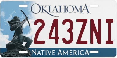 OK license plate 243ZNI