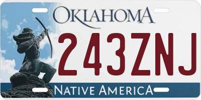 OK license plate 243ZNJ