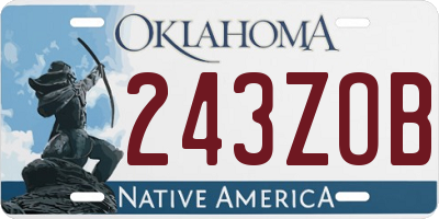 OK license plate 243ZOB