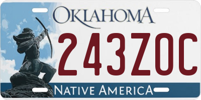 OK license plate 243ZOC