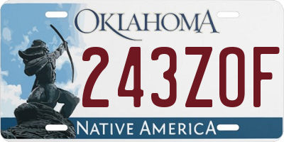 OK license plate 243ZOF