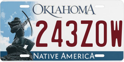 OK license plate 243ZOW