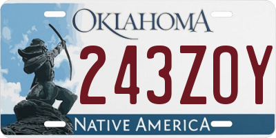 OK license plate 243ZOY