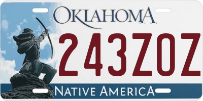 OK license plate 243ZOZ