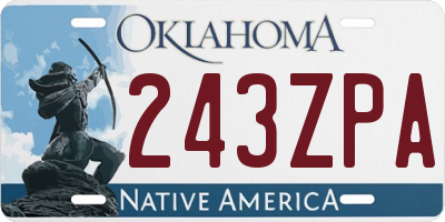 OK license plate 243ZPA