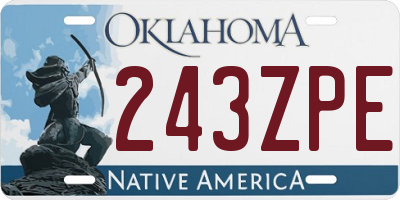 OK license plate 243ZPE