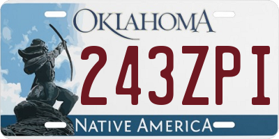 OK license plate 243ZPI