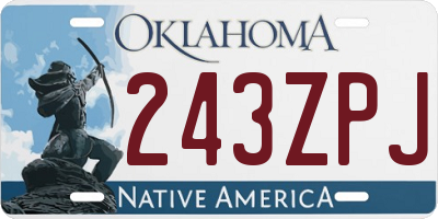 OK license plate 243ZPJ