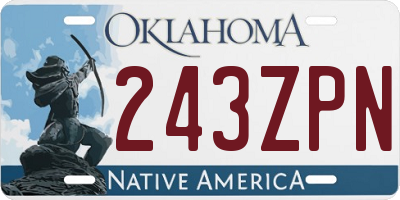 OK license plate 243ZPN