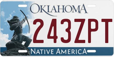 OK license plate 243ZPT