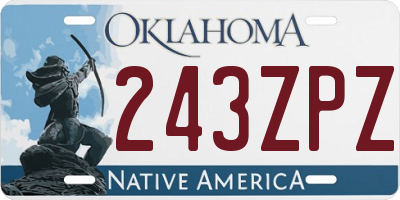 OK license plate 243ZPZ