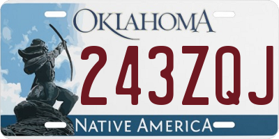 OK license plate 243ZQJ