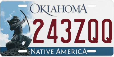 OK license plate 243ZQQ