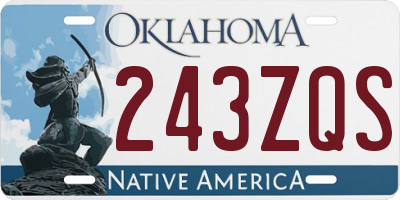 OK license plate 243ZQS