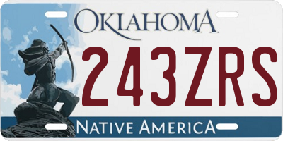 OK license plate 243ZRS