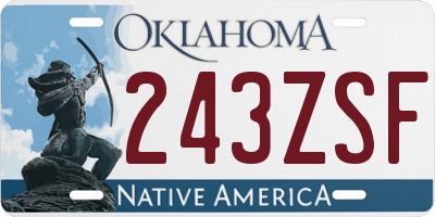 OK license plate 243ZSF