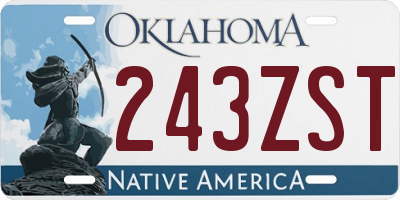 OK license plate 243ZST
