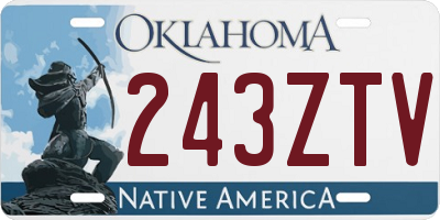 OK license plate 243ZTV