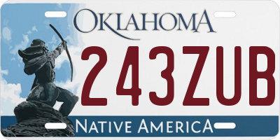 OK license plate 243ZUB