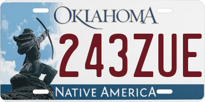 OK license plate 243ZUE