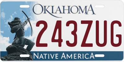OK license plate 243ZUG