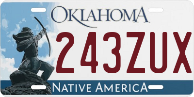 OK license plate 243ZUX