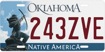 OK license plate 243ZVE