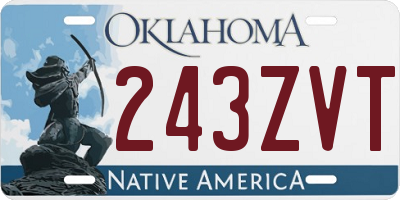 OK license plate 243ZVT