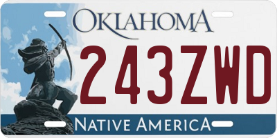 OK license plate 243ZWD