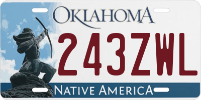 OK license plate 243ZWL