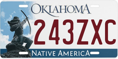 OK license plate 243ZXC