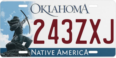 OK license plate 243ZXJ