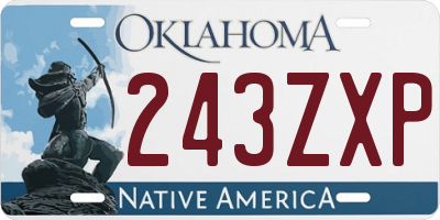 OK license plate 243ZXP