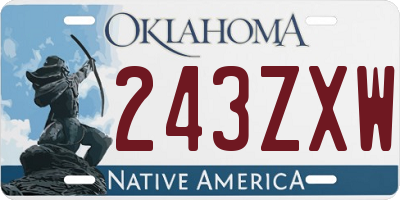 OK license plate 243ZXW