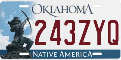 OK license plate 243ZYQ