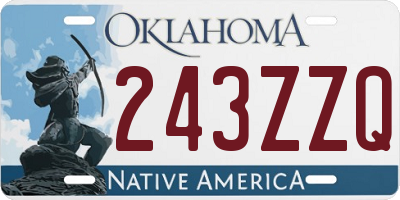 OK license plate 243ZZQ