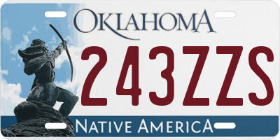 OK license plate 243ZZS