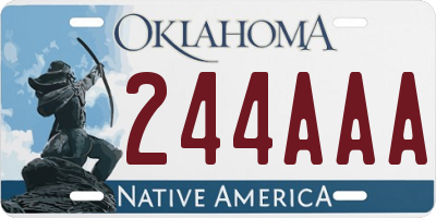 OK license plate 244AAA