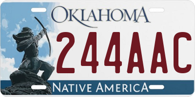 OK license plate 244AAC