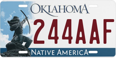 OK license plate 244AAF