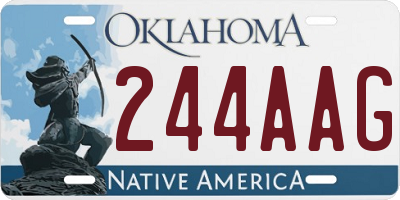OK license plate 244AAG