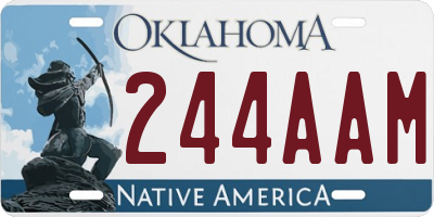 OK license plate 244AAM