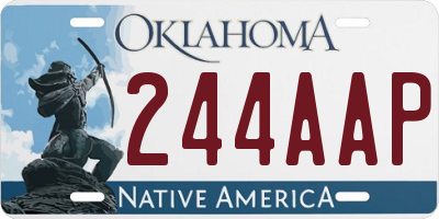 OK license plate 244AAP
