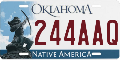 OK license plate 244AAQ