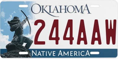 OK license plate 244AAW