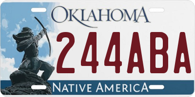 OK license plate 244ABA