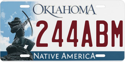OK license plate 244ABM
