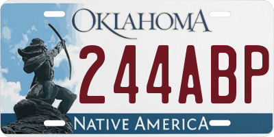 OK license plate 244ABP