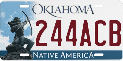 OK license plate 244ACB